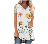 SHE.White Shirt Damen Sommer Schwarze Bluse Damen Top Damen Bauchfrei Damen Oberteile Sommer Locker Damenblusen Tank Top Damen Dirndl Bluse Damen Tankini Oberteil Damen (1-Orange, L)