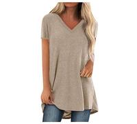 SHE.White Shirt Damen Weiß Eterna Bluse Damen Party Top Damen Longshirt Leinenbluse Damen Crop Top Tshirt Damen Weiss Crop Top Spitze (Khaki, M)