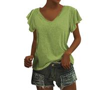 SHE.White Shirt Schwarz Damen Mesh Shirt Damen Corset Top Damen Bade Oberteile Damen Spagettiträgershirts Damen Crop Tops Damen Hoodie Damen Oversize Poloshirt (2-Green, XL)