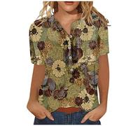 SHE.White T Shirt BH Damen Ohne BüGel Damen Oberteile Elegant Damen Top Schwarz Lustige T Shirts Trachtenbluse Oberteile Netzoberteil Damen Batik Shirt(1-Brown, 4XL)