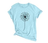 SHE.White T-Shirt Damen Oversize Cartoon Damen Bluse Schicke Oberteile Damen Damen Poloshirt Kurzarm Trachtenbluse Damen Blusentop Netzoberteil Damen Bauchfreie Oberteile(Himmelblau, M)