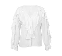 SHE.White T-Shirt Damen Sommer Sommer Oberteile Damen Top Damen Weiss Bade Oberteile Damen Blusen & Tuniken Für Damen Summer Tops Blusen Für Ältere Damen Polo Shirt(Weiß, L)