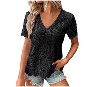 SHE.White Wander Shirt Damen Damen Bluse Elegant Weißes Hemd Damen Damen Poloshirt Kurzarm Weisse Tshirts Damen Blusen Große Größen Plus Size Damen Tube Top (2-Black, XXL)