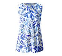 SHE.White Yoga Shirt Damen Bluse Musselin Damen Yoga Top Damen Sommer Top Damen Locker Damen Tshirt V Ausschnitt Blusenshirt Damen 3/4 Arm Damen Shirts Sommer Bikini Damen Push Up (2-Blue, XL)