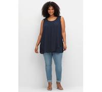 Sheego 2-in-1-Top aus Chiffon und Jersey 42 tiefblau
