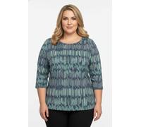 Sheego 3/4-Arm-Shirt aus Baumwolle, bedruckt 50 dunkelblau-smaragd-bedruckt