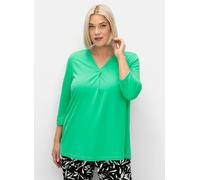 Sheego 3/4-Arm-Shirt in leichter A-Linie 56/58 grasgrün