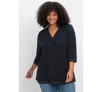 Sheego 3/4-Arm-Shirt in leichter A-Linie 56/58 tiefblau