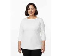 Sheego 3/4-Arm-Shirt mit Glitzersteinchen 36 weiß