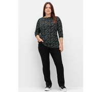 Sheego 3/4-Arm-Shirt mit Minimalprint 40/42 schwarz-gemustert