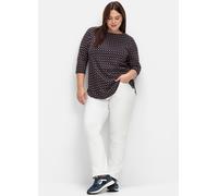 Sheego 3/4-Arm-Shirt mit Minimalprint 48/50 tiefblau-gemustert