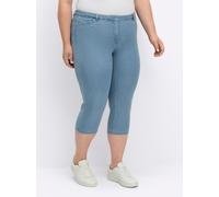Sheego 3/4-Jeans mit Bändchen-Verzierung 44 blue-bleached