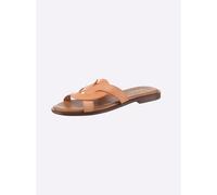 Pantolette HEINE, Damen, Gr. 36, orange (pfirsich), Glattleder, Leder, Rindsleder, Schuhe Pantolette (49907115-36) pfirsich