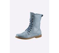 Schnürstiefelette ANDREA CONTI, Damen, Gr. 37, blau (bleu), Glattleder, Leder, Rindsleder, Schuhe Schnürstiefelette, Topseller (47145132-37) bleu
