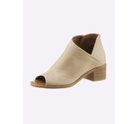 Sandalette ANDREA CONTI, Damen, Gr. 40, beige (creme), Leder, Glattleder, modisch, Schuhe Sommerboots Peeptoe Ankleboots (28803818-40) creme