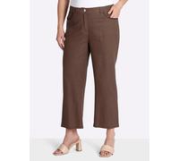 Webhose SHEEGO, Damen, Gr. 46, Normalgrößen, braun (schoko), 55% Leinen, 45% Viskose, unifarben, Hosen (63555706-46) schoko