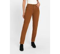 Sheego 5-Pocket-Jeans mit bestickten Gesäßtaschen 36 cognac