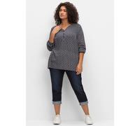 Sheego 7/8-Jeans in schmaler Form, mit Kontrasttape 58 blue black denim