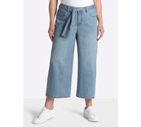 7/8-Jeans SHEEGO, Damen, Gr. 42, Normalgrößen, blau (blau, bleached), 99% Baumwolle, 1% Elasthan, unifarben, 7/8-Länge, Jeans (49424225-42) blau, bleached