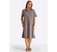 Sheego A-Linien-Kleid im Leinen-Mix 44 dunkeltaupe