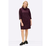 Sheego A-Linien-Kleid in Veloursleder-Optik 48 burgund