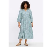 Sheego A-Linien-Kleid mit Stufenvolants 54 ecru-topas-bedruckt