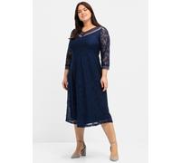Sheego Abendkleid aus floraler Spitze 58 marine