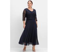 Sheego Abendkleid aus Mesh, mit Zierborten 52 tiefblau