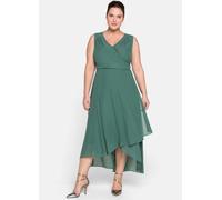Sheego Abendkleid in Wickeloptik, aus Chiffon 52 opalgrün