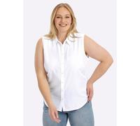 Sheego Ärmellose Bluse mit Hemdkragen 42 weiß