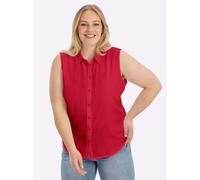Sheego Ärmellose Bluse mit Hemdkragen 46 rot