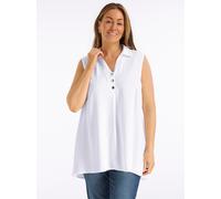 Sheego Ärmellose Bluse mit Zierknopfleiste 40 ecru