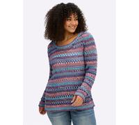 Sheego Ajourpullover im Farbverlauf 52/54 orchidee-bordeaux-gemustert