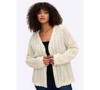 Strickjacke SHEEGO, Damen, Gr. 40/42, champagner, 80% Polyacryl, 20% Baumwolle, unifarben, Strickjacken Strickjacke (71775763-40) champagner