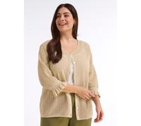 Sheego Ajourstrickjacke mit Glanzgarn-Effekt 56/58 champagner-goldfarben