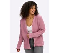 Sheego Ajourstrickjacke mit V-Ausschnitt 52/54 altrosa