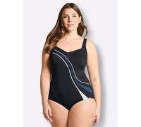 Sheego Badeanzug in figurschmeichelnder Optik 50B schwarz-graphit