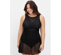 Sheego Badekleid in Wickeloptik 54F schwarz