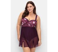 Tankini SHEEGO BY JOE BROWNS, Damen, Gr. 42, Cup B, lila (beere, gemustert), Elasthan, Polyamid, Bikini-Sets Tankini (78417867-42) beere, gemustert