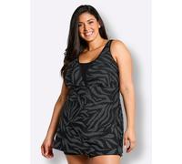 Sheego Badekleid mit Pünktchenprint 54F schwarz-weiß-bedruckt