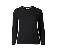 Sheego Rundhalspullover, schwarz