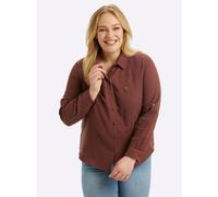Sheego Baumwollbluse mit krempelbaren Ärmeln 36 rotbraun