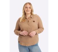 Sheego Baumwollbluse mit krempelbaren Ärmeln 38 camel