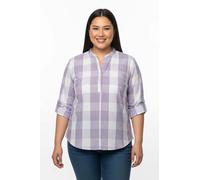 Sheego Baumwollbluse mit Stehkragen, kariert 40 lavendel-weiß-kariert