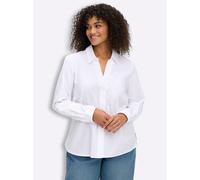 Sheego Baumwollbluse mit verdeckter Knopfleiste 38 weiß