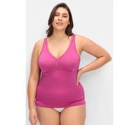 Sheego BH-Hemd mit elastischem Zierband 46 magenta