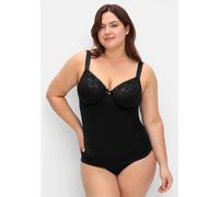 Sheego BH-Hemd mit Spitzen-Cups und Streifen 105E schwarz