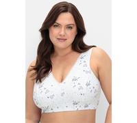 BH-Bustier ohne Bügel, mit Blumenmuster, weiß gemustert, Gr.105D