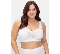 Bügelloser BH SHEEGO, Damen, Gr. 110, Cup D, weiß, 95% Baumwolle, 5% Elasthan, Spitze:10% Elasthan, 90% Polyamid, BHs (45923106-110) weiß