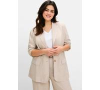 Jackenblazer SHEEGO "Blazer", Damen, Gr. 52, beige, 70% Viskose, 30% Leinen, Blazer (92667166-52) beige